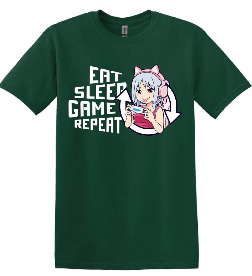 Eat sleep game repeat csajos Póló
