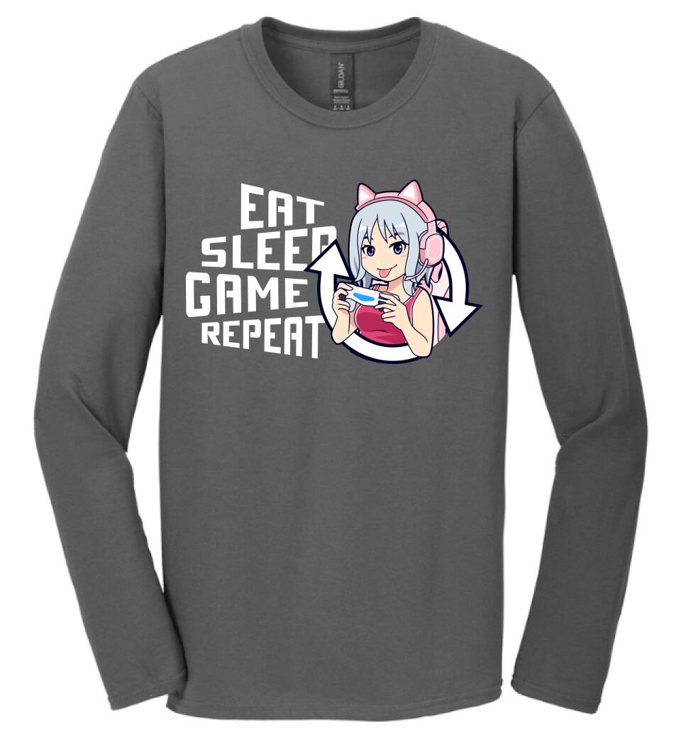Eat sleep game repeat csajos Póló