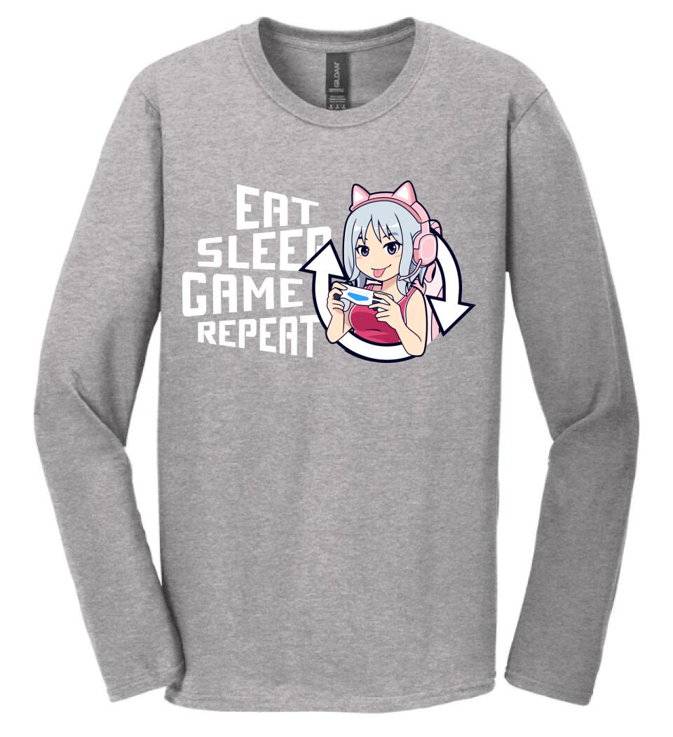 Eat sleep game repeat csajos Póló