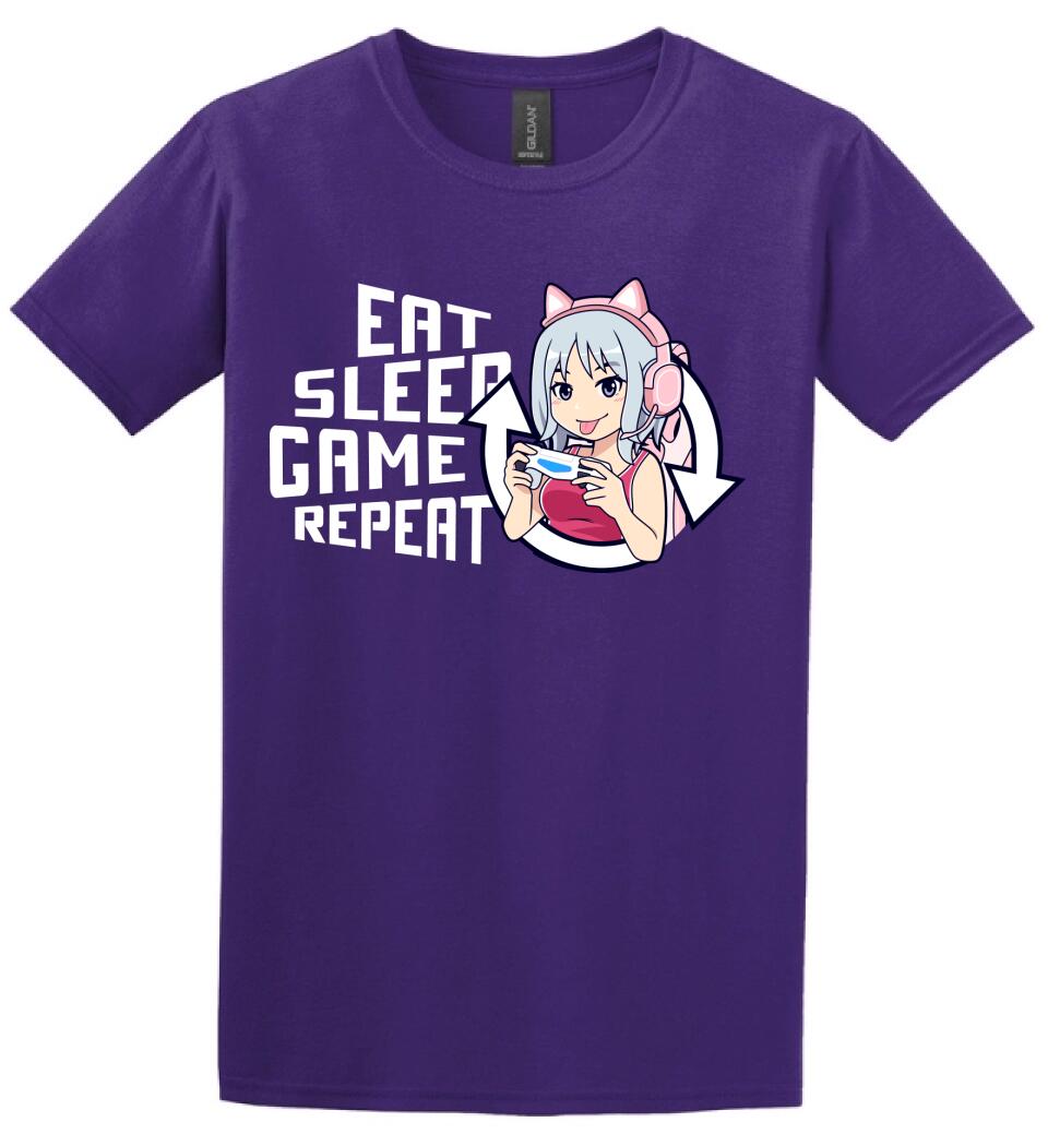 Eat sleep game repeat csajos Póló