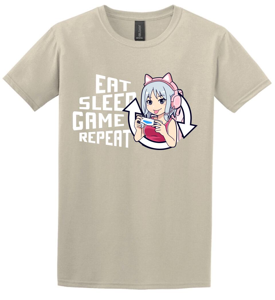 Eat sleep game repeat csajos Póló