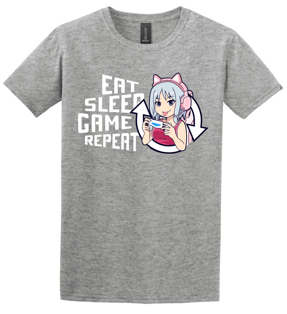 Eat sleep game repeat csajos Póló