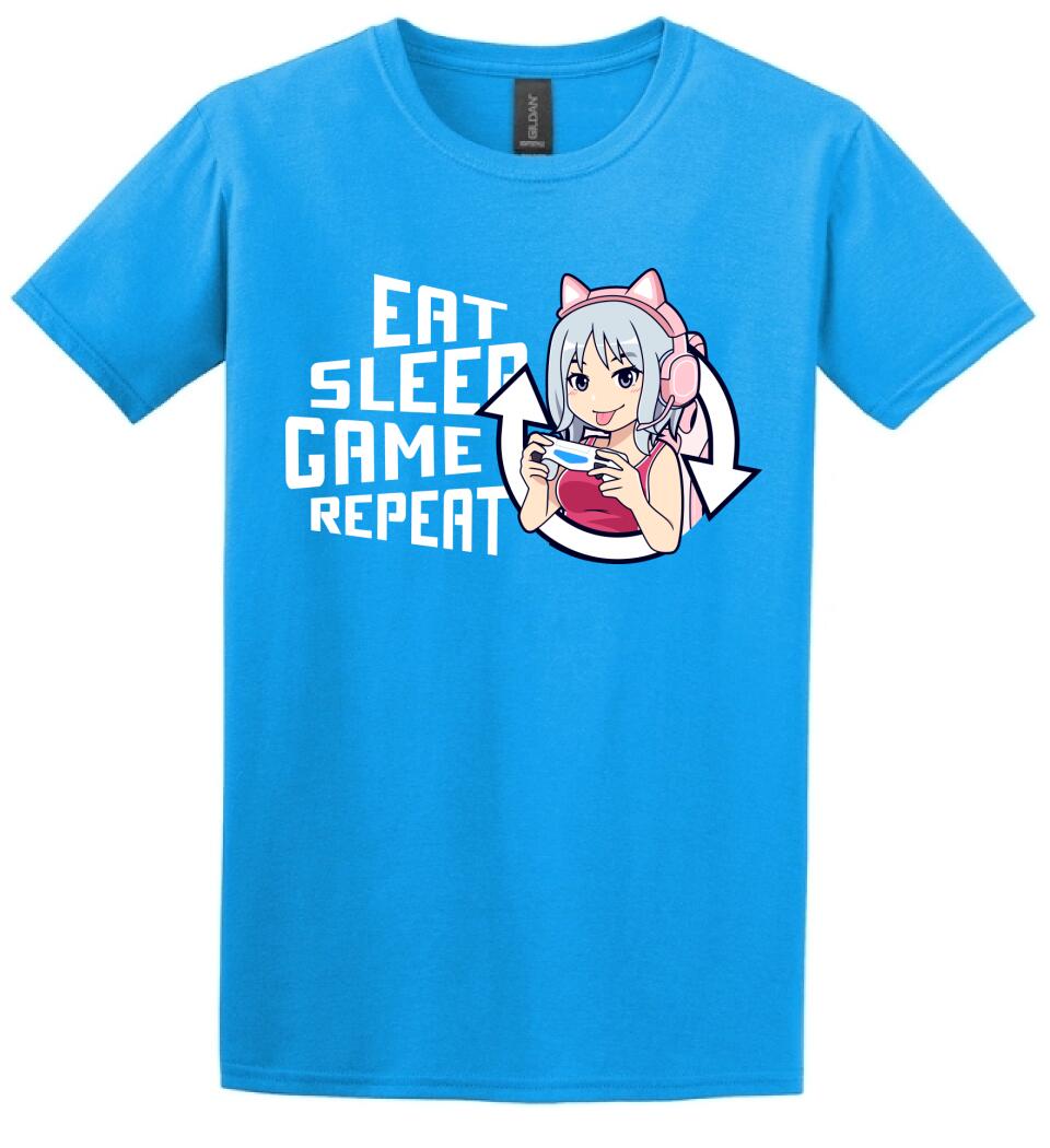 Eat sleep game repeat csajos Póló