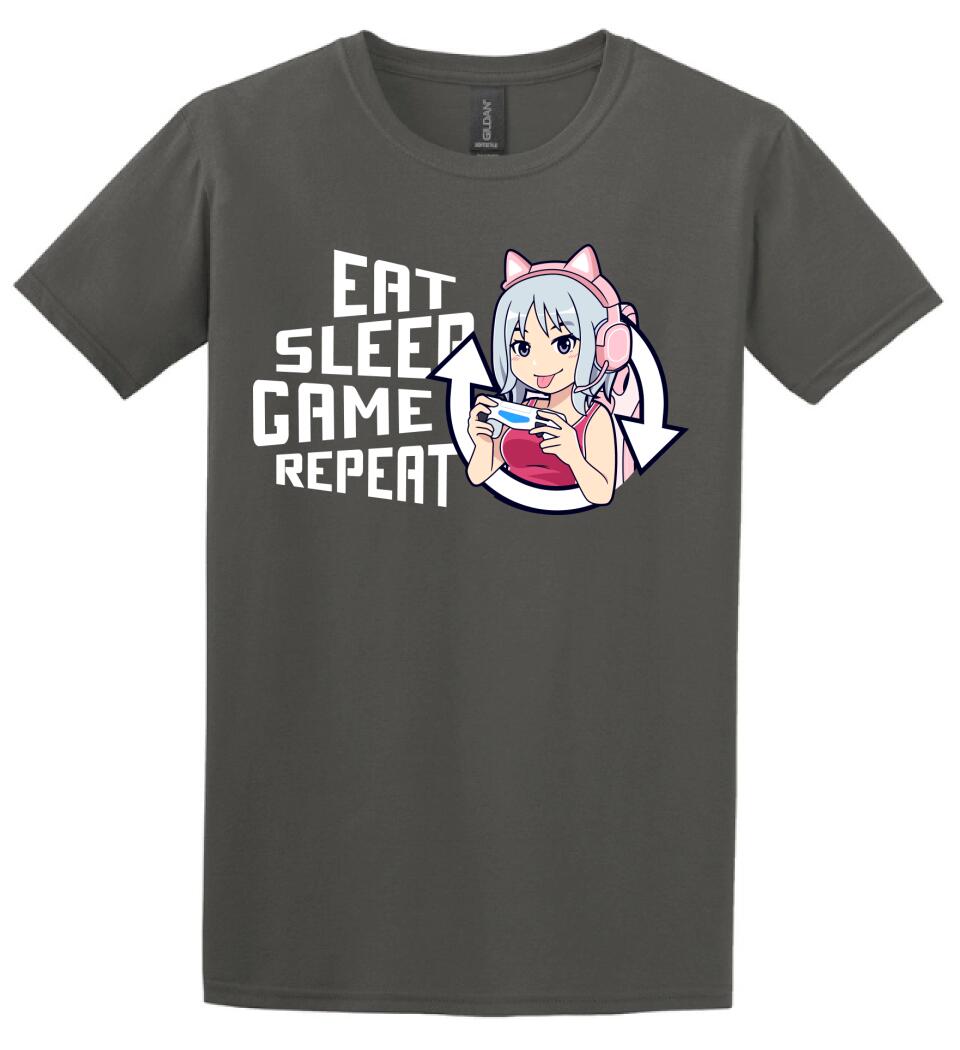 Eat sleep game repeat csajos Póló