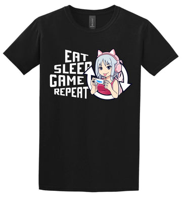 Eat sleep game repeat csajos Póló