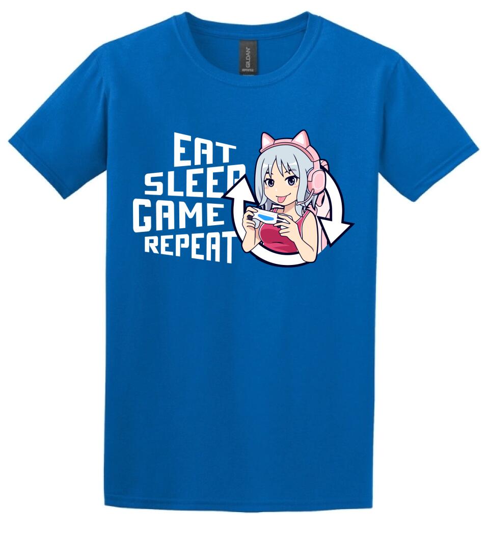 Eat sleep game repeat csajos Póló