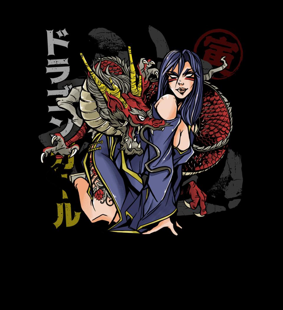 Sexy Anime Dragon Girl Póló