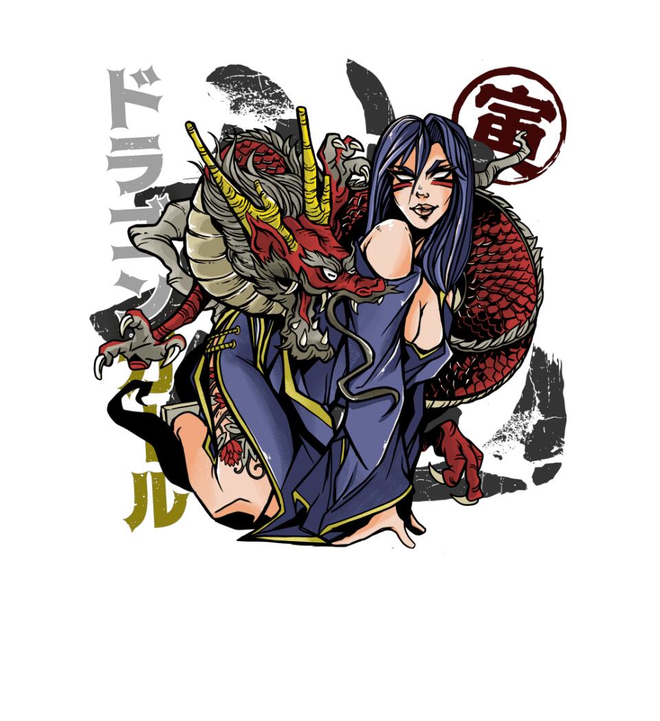Sexy Anime Dragon Girl Póló
