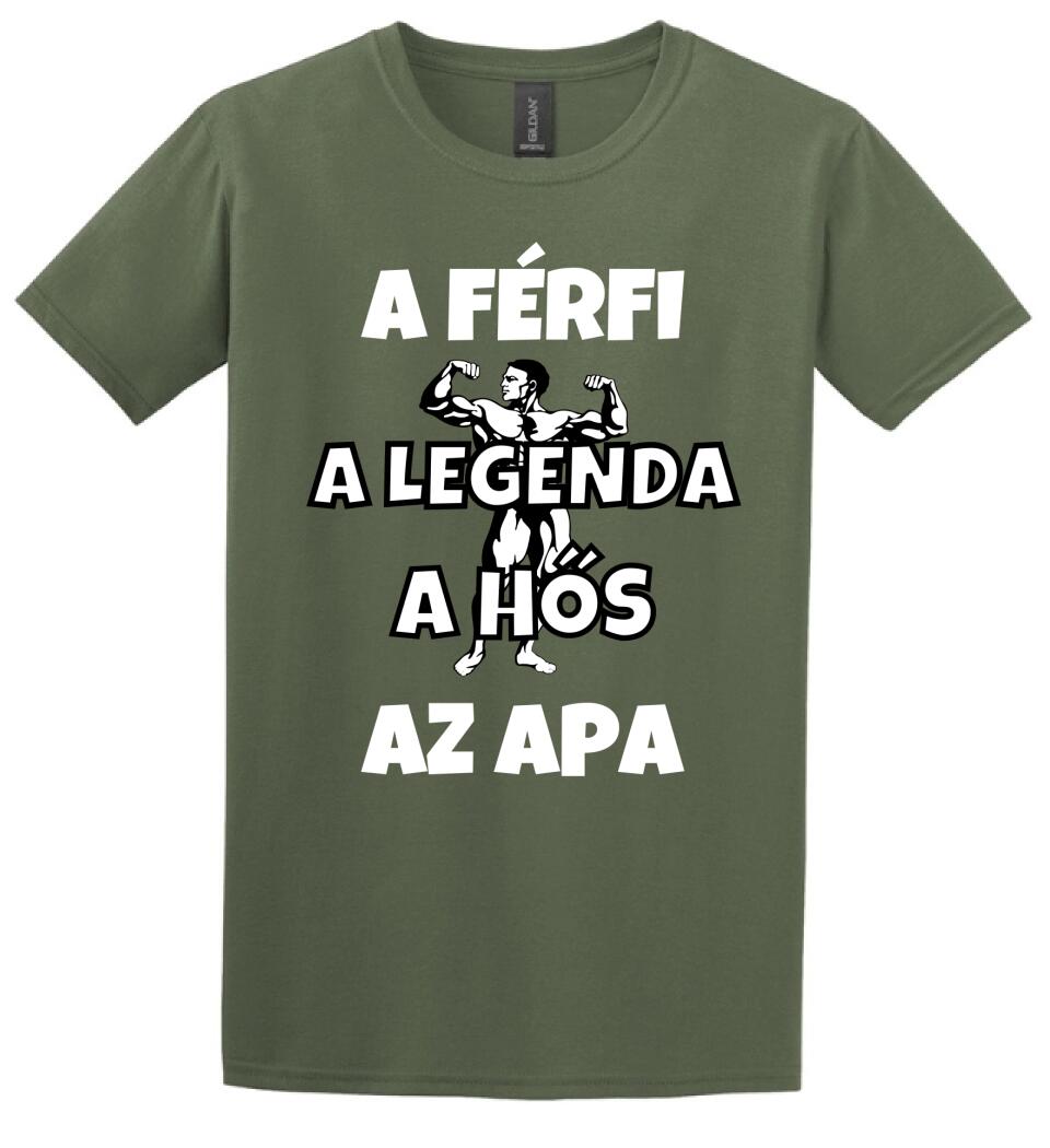 Férfi, legenda hős, apa póló