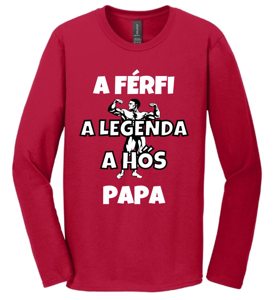 Férfi, legenda, hős, papa póló