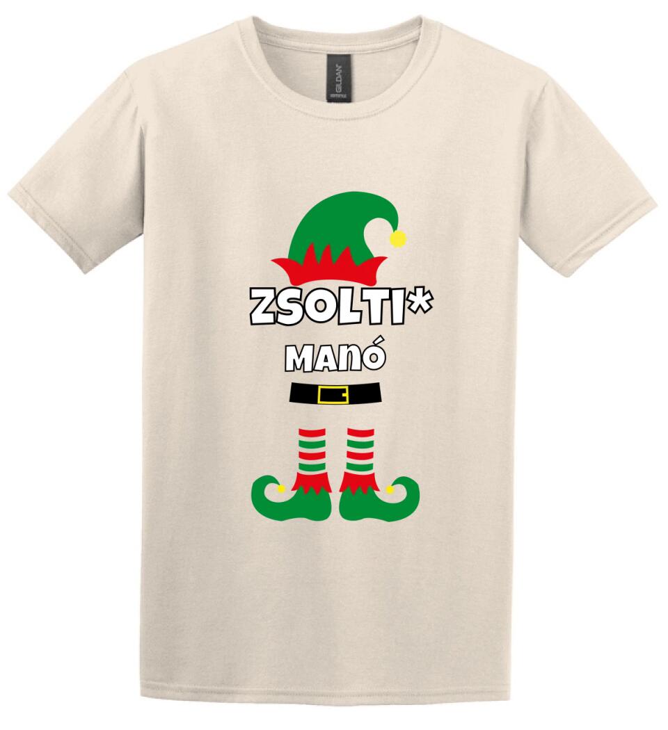 Manó póló egyedi névvel