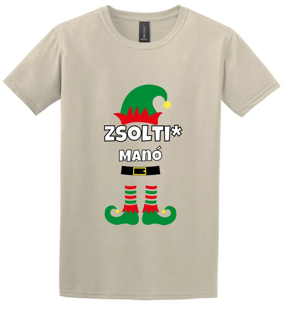 Manó póló egyedi névvel