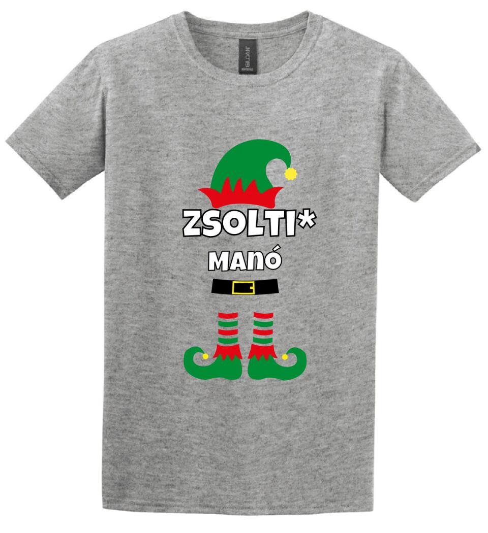 Manó póló egyedi névvel