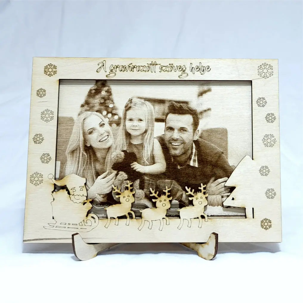 Fénykép, Fotógravírozás fába karácsonyi kerettel FORME.HU pòlò