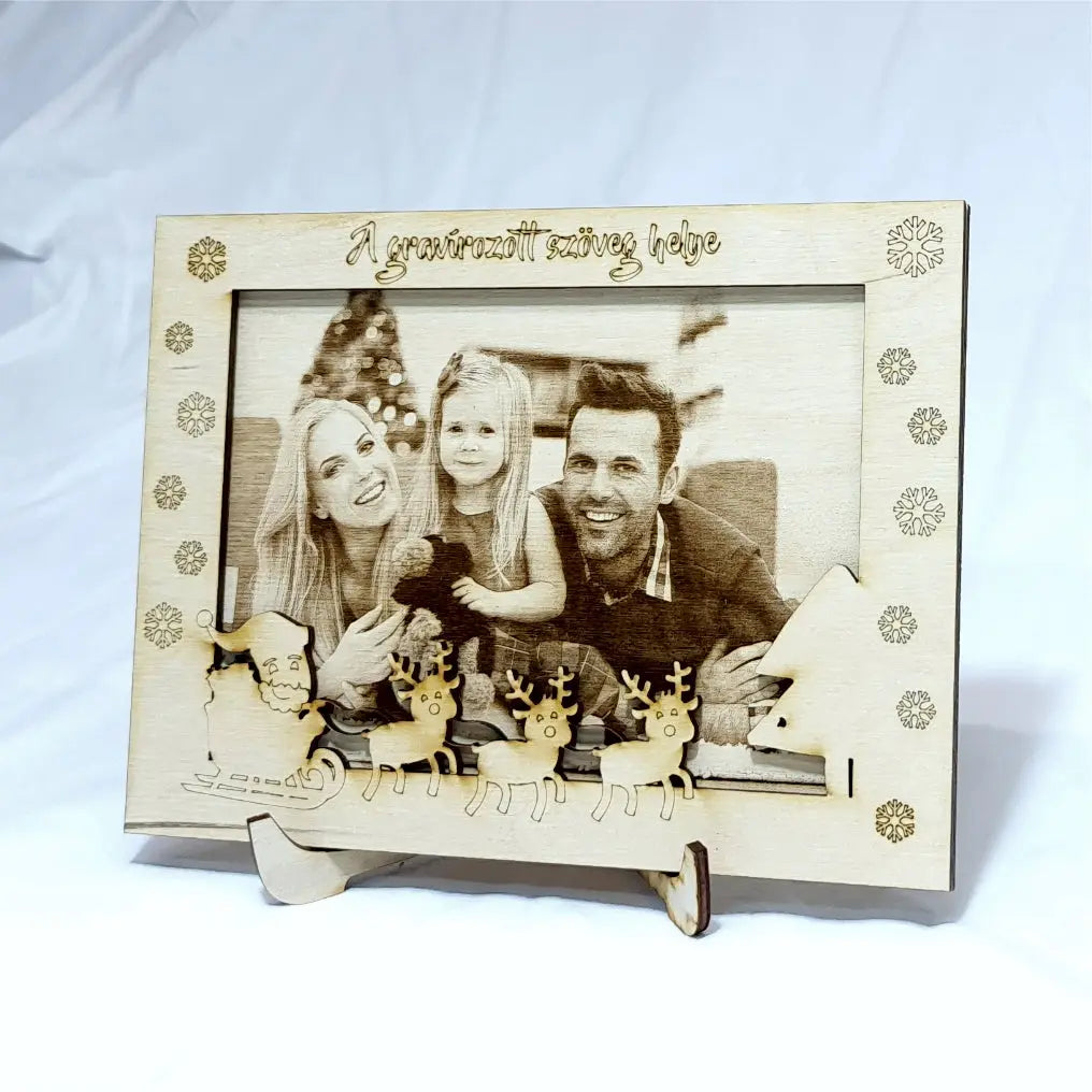 Fénykép, Fotógravírozás fába karácsonyi kerettel FORME.HU pòlò