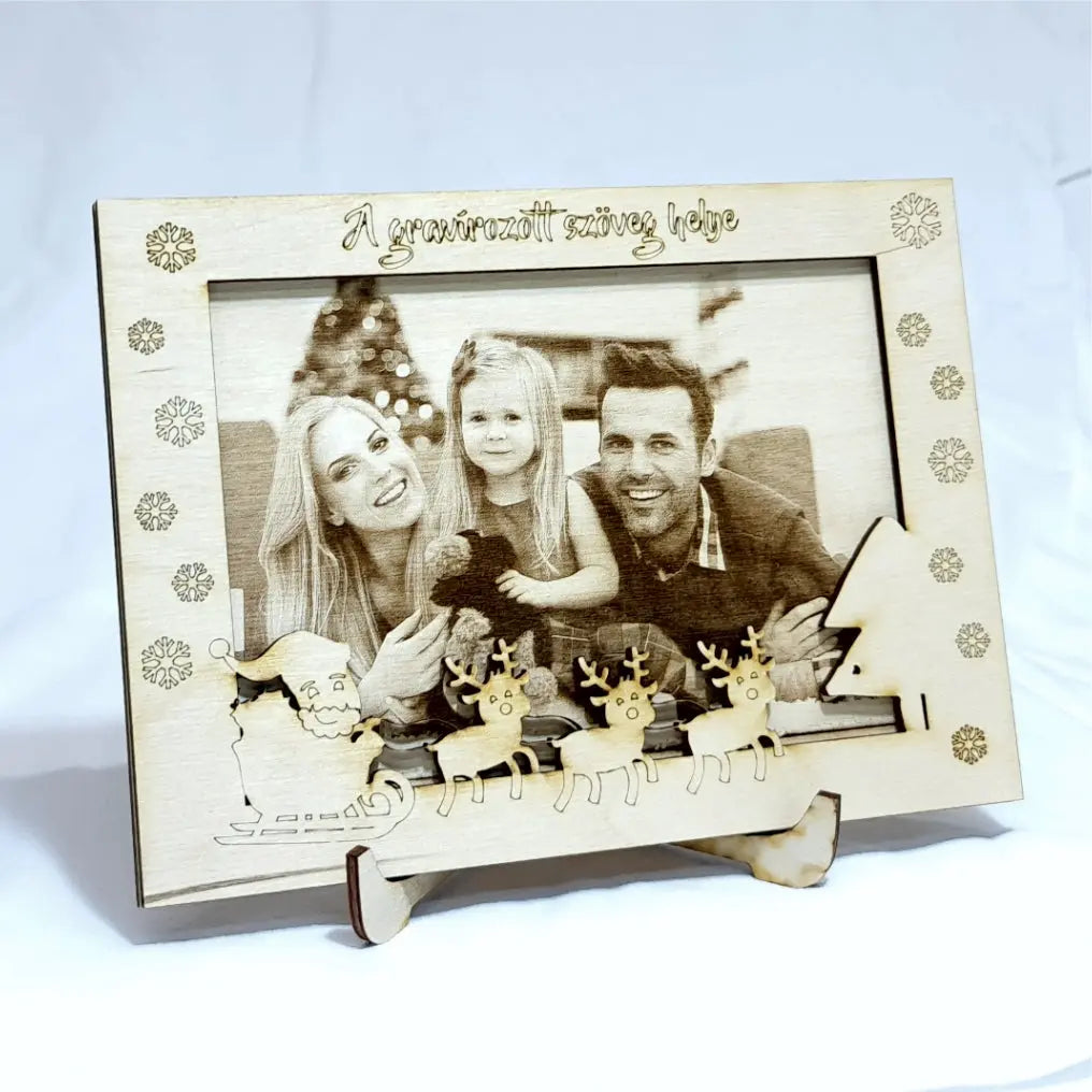 Fénykép, Fotógravírozás fába karácsonyi kerettel FORME.HU pòlò